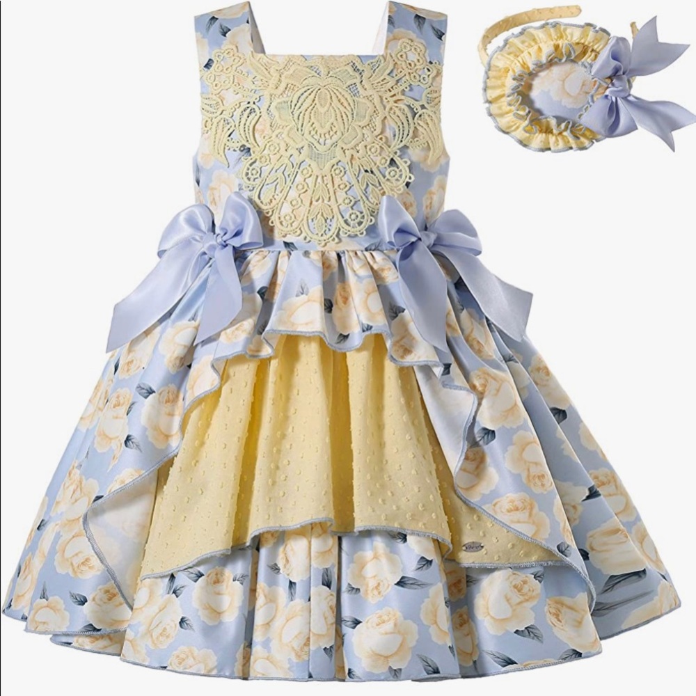 Pettigirl Summer Yellow Vintage Dress